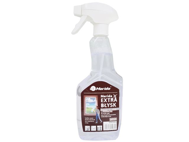 MERIDA EXTRA BŁYSK - professional cleaning agent for water-resistant surfaces 500 ml, spray bottle